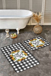 Set di 2 Tappetini da bagno antiscivolo Elif BPS423 Rectangle Multicolore, 100 x 60 cm / 60 x 50 cm