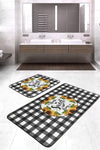 Set di 2 Tappetini da bagno antiscivolo Elif BPS423 Rectangle Multicolore, 100 x 60 cm / 60 x 50 cm (1)