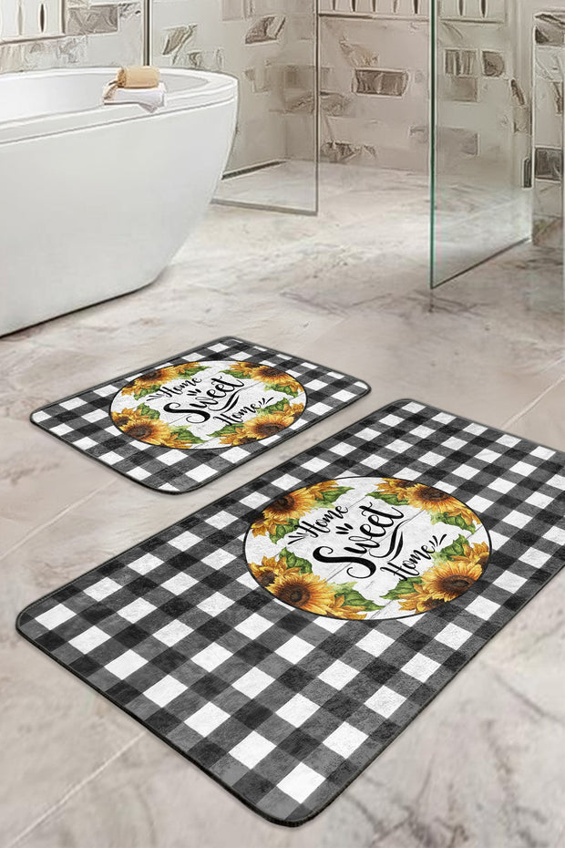 Set di 2 Tappetini da bagno antiscivolo Elif BPS423 Rectangle Multicolore, 100 x 60 cm / 60 x 50 cm (2)