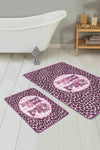 Set di 2 Tappetini da bagno antiscivolo Elif BPS424 Rectangle Multicolore, 100 x 60 cm / 60 x 50 cm