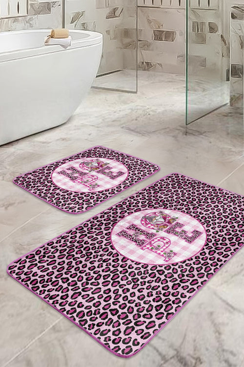 Set di 2 Tappetini da bagno antiscivolo Elif BPS424 Rectangle Multicolore, 100 x 60 cm / 60 x 50 cm (1)