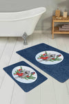 Set di 2 Tappetini da bagno antiscivolo Elif BPS425 Rectangle Multicolore, 100 x 60 cm / 60 x 50 cm
