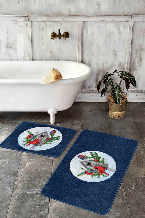 Set di 2 Tappetini da bagno antiscivolo Elif BPS425 Rectangle Multicolore, 100 x 60 cm / 60 x 50 cm (1)