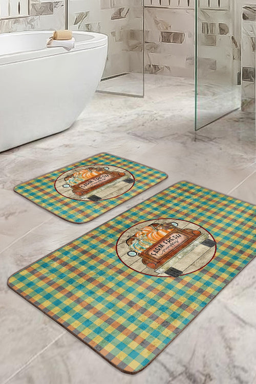 Set di 2 Tappetini da bagno antiscivolo Elif BPS426 Rectangle Multicolore, 100 x 60 cm / 60 x 50 cm (1)