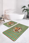 Set di 2 Tappetini da bagno antiscivolo Elif BPS426 Rectangle Multicolore, 100 x 60 cm / 60 x 50 cm (2)