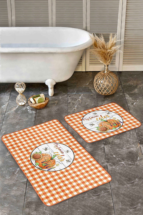 Set di 2 Tappetini da bagno antiscivolo Emir BPS427 Rectangle Multicolore, 100 x 60 cm / 60 x 50 cm