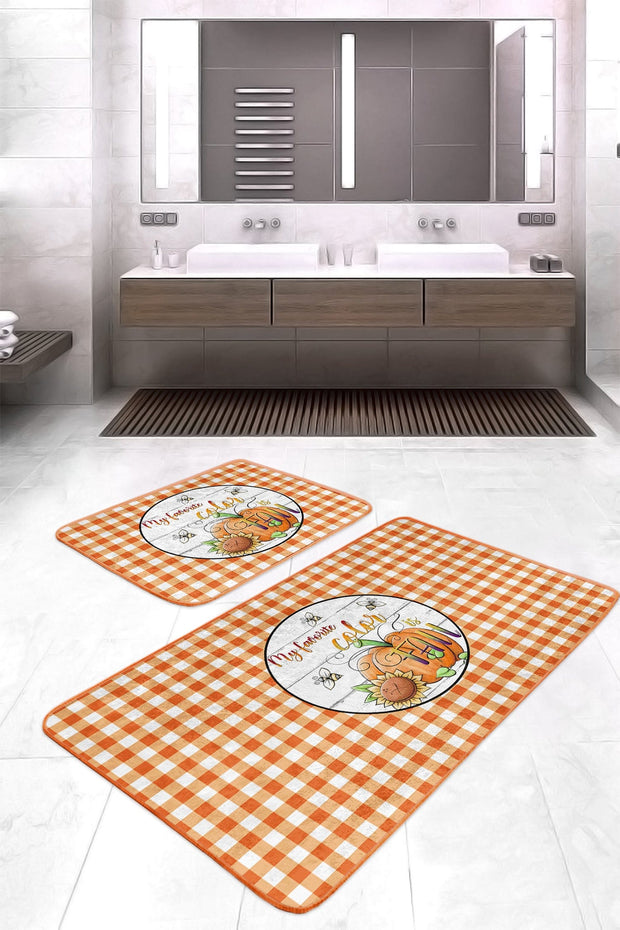Set di 2 Tappetini da bagno antiscivolo Emir BPS427 Rectangle Multicolore, 100 x 60 cm / 60 x 50 cm (2)