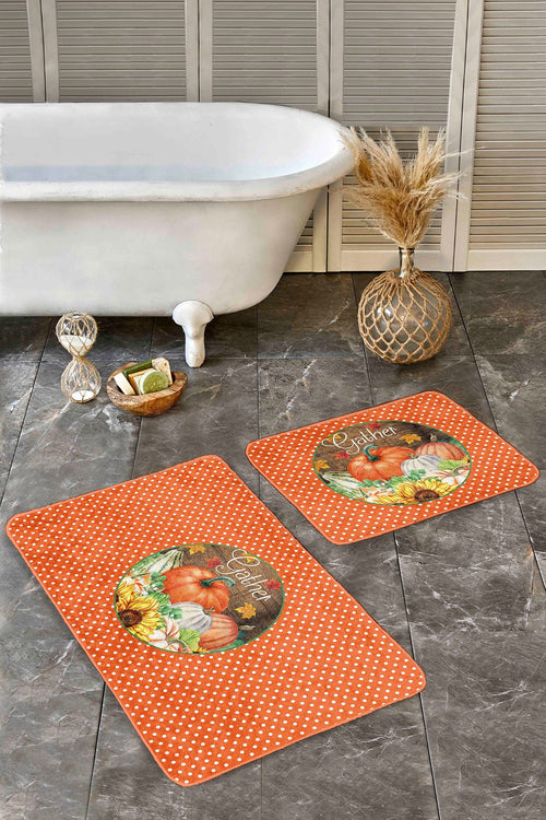 Set di 2 Tappetini da bagno antiscivolo Emir BPS428 Rectangle Multicolore, 100 x 60 cm / 60 x 50 cm (1)