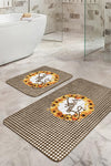 Set di 2 Tappetini da bagno antiscivolo Emir BPS429 Rectangle Multicolore, 100 x 60 cm / 60 x 50 cm (2)