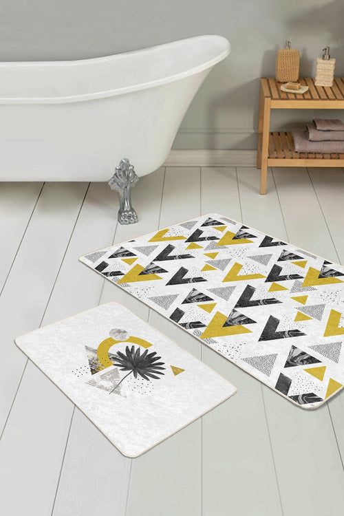 Set di 2 Tappetini da bagno antiscivolo Emir BPS430 Rectangle Multicolore, 100 x 60 cm / 60 x 50 cm (1)