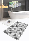 Set di 2 Tappetini da bagno antiscivolo Emir BPS431 Rectangle Multicolore, 100 x 60 cm / 60 x 50 cm