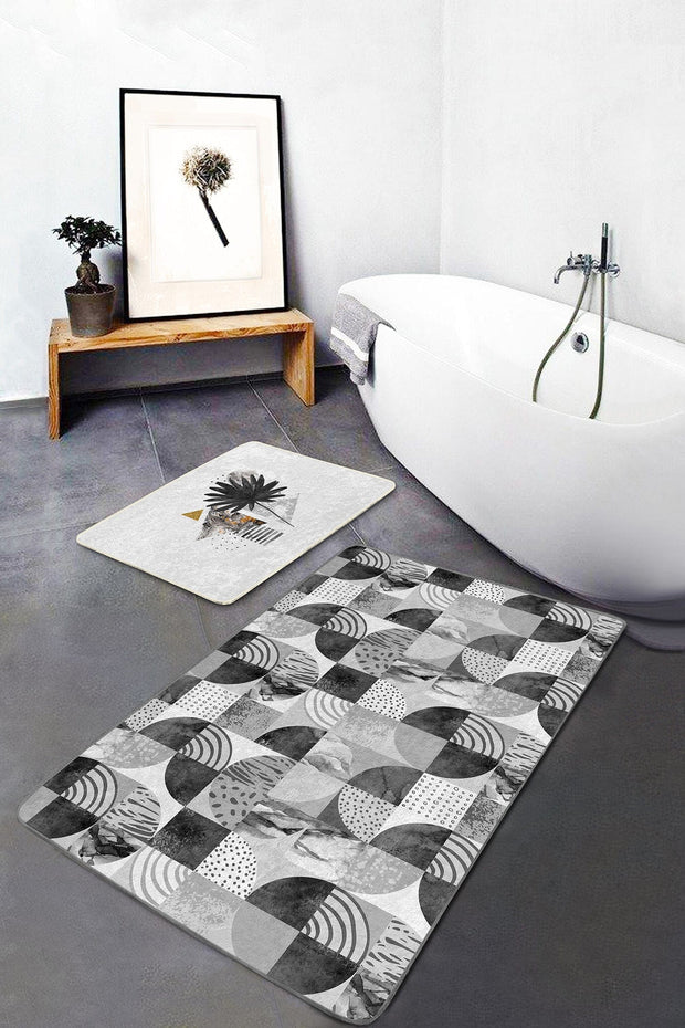 Set di 2 Tappetini da bagno antiscivolo Emir BPS431 Rectangle Multicolore, 100 x 60 cm / 60 x 50 cm (2)
