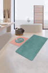 Set di 2 Tappetini da bagno antiscivolo Emir BPS432 Rectangle Multicolore, 100 x 60 cm / 60 x 50 cm (2)