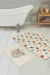 Set di 2 Tappetini da bagno antiscivolo Esme BPS276 Rectangle Multicolore, 100 x 60 cm / 60 x 50 cm