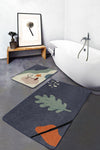 Set di 2 Tappetini da bagno antiscivolo Esme BPS277 Rectangle Multicolore, 100 x 60 cm / 60 x 50 cm