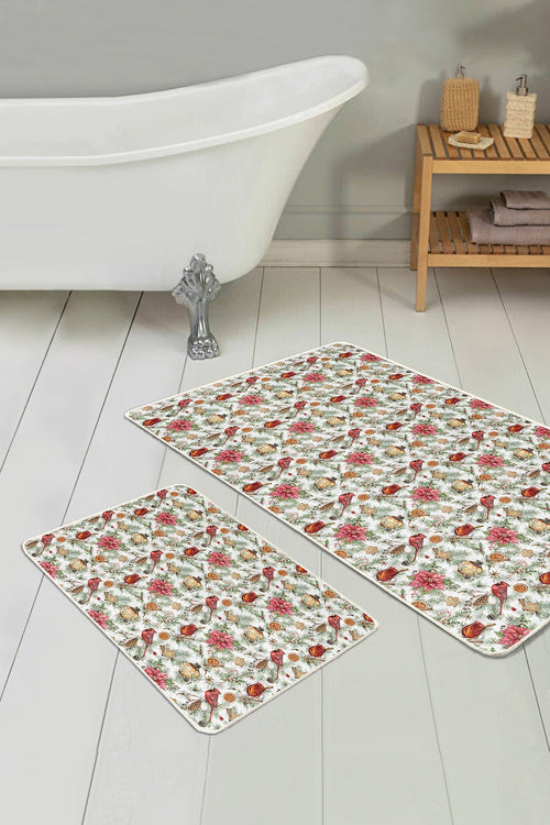 Set di 2 Tappetini da bagno antiscivolo Esme BPS279 Rectangle Multicolore, 100 x 60 cm / 60 x 50 cm