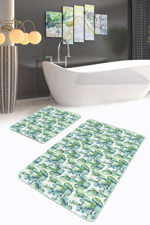 Set di 2 Tappetini da bagno antiscivolo Esme BPS280 Rectangle Multicolore, 100 x 60 cm / 60 x 50 cm (1)