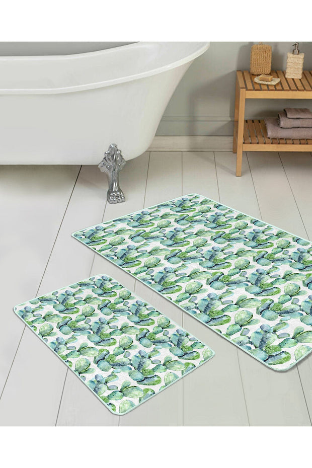 Set di 2 Tappetini da bagno antiscivolo Esme BPS280 Rectangle Multicolore, 100 x 60 cm / 60 x 50 cm (2)