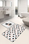 Set di 2 Tappetini da bagno antiscivolo Esme BPS288 Rectangle Multicolore, 100 x 60 cm / 60 x 50 cm (1)