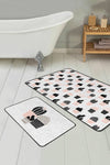 Set di 2 Tappetini da bagno antiscivolo Esme BPS288 Rectangle Multicolore, 100 x 60 cm / 60 x 50 cm (2)