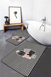 Set di 2 Tappetini da bagno antiscivolo Esme BPS289 Rectangle Multicolore, 100 x 60 cm / 60 x 50 cm (1)