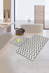 Set di 2 Tappetini da bagno antiscivolo Farah BPS126 Rectangle Multicolore, 100 x 60 cm / 60 x 50 cm (1)