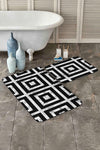 Set di 2 Tappetini da bagno antiscivolo Farah BPS129 Rectangle Multicolore, 100 x 60 cm / 60 x 50 cm (2)