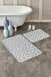 Set di 2 Tappetini da bagno antiscivolo Farah BPS130 Rectangle Multicolore, 100 x 60 cm / 60 x 50 cm