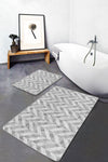 Set di 2 Tappetini da bagno antiscivolo Farah BPS130 Rectangle Multicolore, 100 x 60 cm / 60 x 50 cm (2)