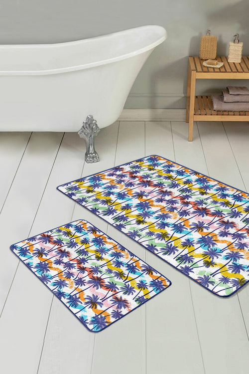 Set di 2 Tappetini da bagno antiscivolo Farah BPS131 Rectangle Multicolore, 100 x 60 cm / 60 x 50 cm (1)