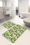 Hillkar Global Set di 2 Tappetini da bagno antiscivolo Farah BPS134 Rectangle Multicolore, 100 x 60 cm / 60 x 50 cm