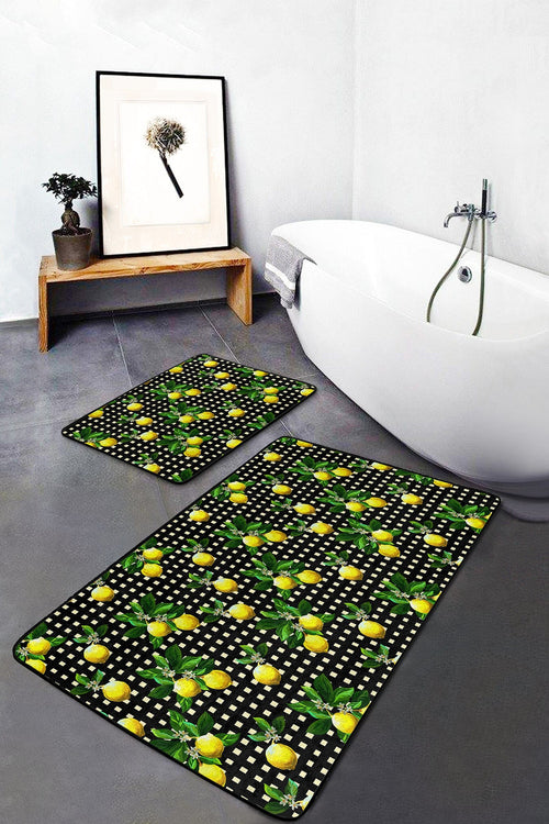 Hillkar Global Set di 2 Tappetini da bagno antiscivolo Farah BPS135 Rectangle Multicolore, 100 x 60 cm / 60 x 50 cm