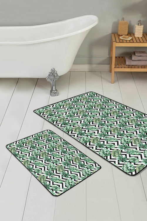 Set di 2 Tappetini da bagno antiscivolo Farah BPS136 Rectangle Multicolore, 100 x 60 cm / 60 x 50 cm