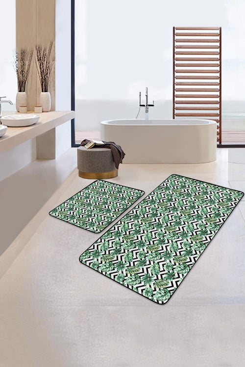 Set di 2 Tappetini da bagno antiscivolo Farah BPS136 Rectangle Multicolore, 100 x 60 cm / 60 x 50 cm (1)