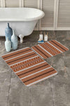 Set di 2 Tappetini da bagno antiscivolo Ferhat BPS367 Rectangle Multicolore, 100 x 60 cm / 60 x 50 cm (2)