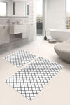 Set di 2 Tappetini da bagno antiscivolo Ferhat BPS373 Rectangle Multicolore, 100 x 60 cm / 60 x 50 cm (1)