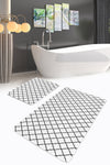 Set di 2 Tappetini da bagno antiscivolo Ferhat BPS373 Rectangle Multicolore, 100 x 60 cm / 60 x 50 cm (2)
