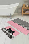Set di 2 Tappetini da bagno antiscivolo Gulgun BPS437 Rectangle Multicolore, 100 x 60 cm / 60 x 50 cm