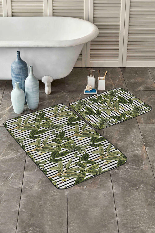 Set di 2 Tappetini da bagno antiscivolo Gulgun BPS438 Rectangle Multicolore, 100 x 60 cm / 60 x 50 cm (1)