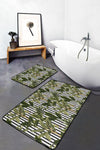Set di 2 Tappetini da bagno antiscivolo Gulgun BPS438 Rectangle Multicolore, 100 x 60 cm / 60 x 50 cm (2)