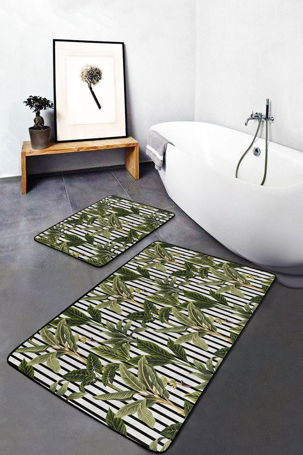 Set di 2 Tappetini da bagno antiscivolo Gulgun BPS438 Rectangle Multicolore, 100 x 60 cm / 60 x 50 cm (2)