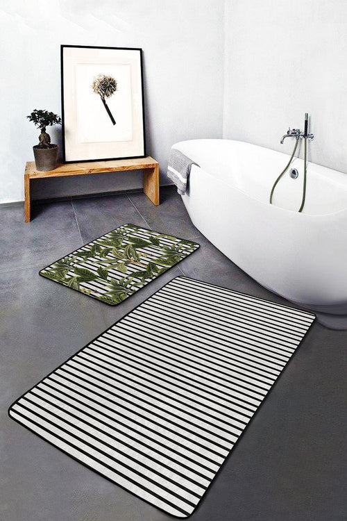 Set di 2 Tappetini da bagno antiscivolo Gulgun BPS439 Rectangle Multicolore, 100 x 60 cm / 60 x 50 cm