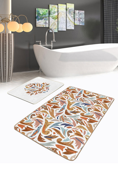 Set di 2 Tappetini da bagno antiscivolo Gulgun BPS440 Rectangle Multicolore, 100 x 60 cm / 60 x 50 cm (1)