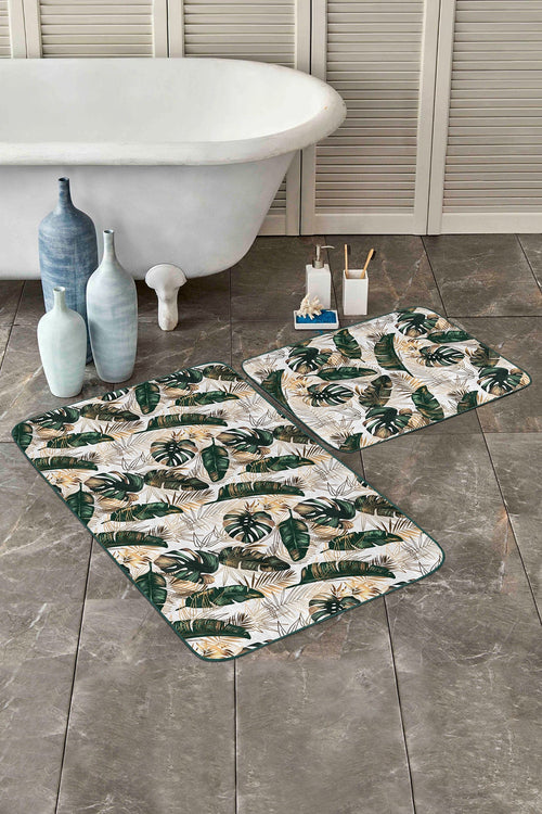 Set di 2 Tappetini da bagno antiscivolo Gulgun BPS441 Rectangle Multicolore, 100 x 60 cm / 60 x 50 cm