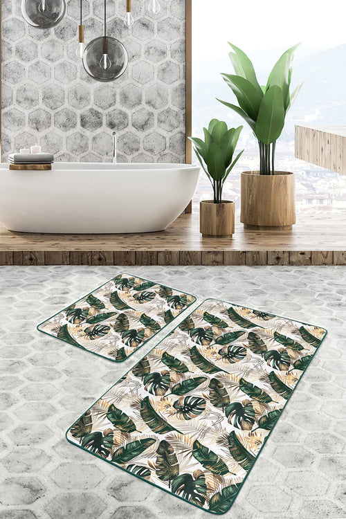 Set di 2 Tappetini da bagno antiscivolo Gulgun BPS441 Rectangle Multicolore, 100 x 60 cm / 60 x 50 cm (1)