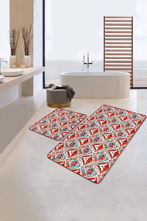 Set di 2 Tappetini da bagno antiscivolo Gulgun BPS442 Rectangle Multicolore, 100 x 60 cm / 60 x 50 cm