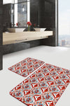 Set di 2 Tappetini da bagno antiscivolo Gulgun BPS442 Rectangle Multicolore, 100 x 60 cm / 60 x 50 cm (1)