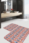 Set di 2 Tappetini da bagno antiscivolo Gulgun BPS443 Rectangle Multicolore, 100 x 60 cm / 60 x 50 cm (2)