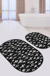 Set di 2 Tappetini da bagno antiscivolo Guven BPS527 Oval Multicolore, 100 x 60 cm / 60 x 50 cm (1)