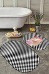 Set di 2 Tappetini da bagno antiscivolo Guven BPS528 Oval Multicolore, 100 x 60 cm / 60 x 50 cm (1)